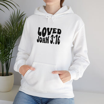 Faith Culture - Loved John 3:16 Christian Hoodie – White | Cozy Scripture Pullover