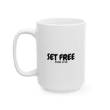 Faith Culture - Set Free Christian Coffee Mug – John 8:36 Scripture Mug, 11oz & 15oz 15oz