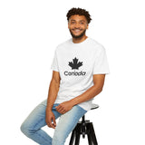 Faith Culture - Black Maple Leaf Canada Unisex T-Shirt – White | Minimalist Patriotic Tee