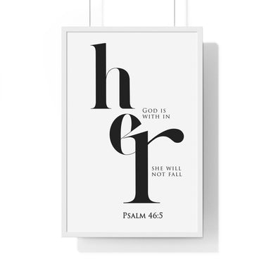 Vertical Christian wall art featuring Psalm 46:5