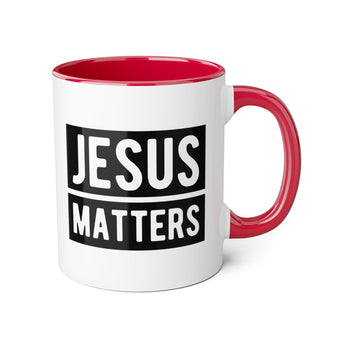 Faith Culture - Jesus Matters - Christian Accent Coffee Mug, 11oz Red 11oz