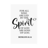 Faith Culture - Romans 8:14 Christian Poster Led by the Spirit Scripture Wall Art