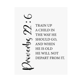 Faith Culture - Train Up a Child Christian Poster Proverbs 22:6 Scripture Wall Art 11″ x 14″ Matte