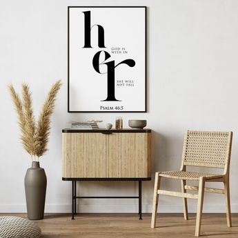 Faith Culture - God Is Within Her - Psalm 46:5 - Christian Wall Art