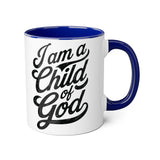 Faith Culture - Child of God - Christian Accent Coffee Mug, 11oz Blue 11oz