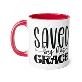 Faith Culture - Saved by His Grace - Christian Accent Coffee Mug, 11oz