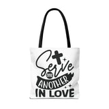 Faith Culture - Serve One Another in Love Christian Tote Bag - Galatians 5:13 Bible Verse