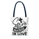 Faith Culture - Serve One Another in Love Christian Tote Bag - Galatians 5:13 Bible Verse