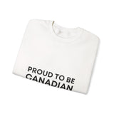 Faith Culture – Proud to Be Canadian Crewneck Sweatshirt – White | Bold National Statement Pullover