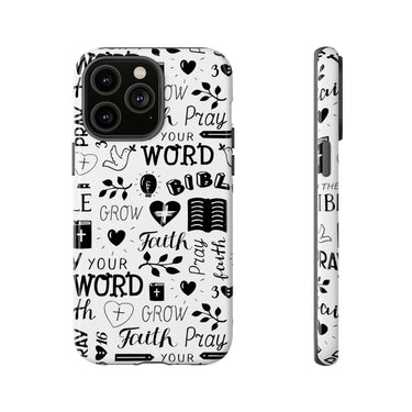 Prayer and Faith Christian Tough Phone Cases iPhone 14 Pro Max Glossy