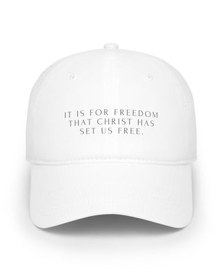 Christ Has Set Us Free Baseball Cap | Galatians 5:1 Christian Hat White One size