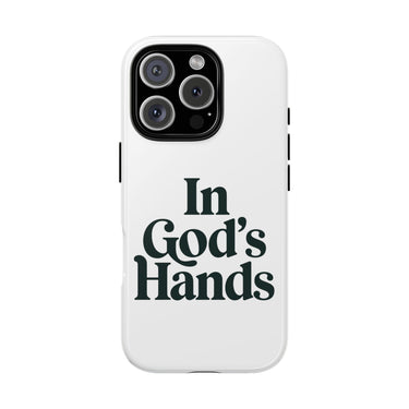 Faith Culture – In God’s Hands Christian Tough Phone Case iPhone 16 Pro Glossy