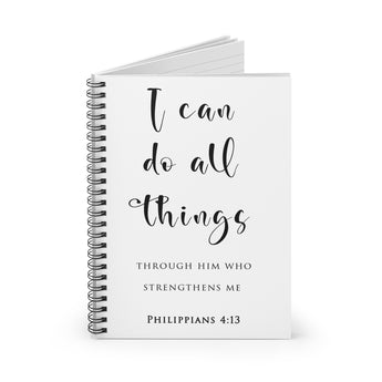 Faith Culture Philippians 4:13 Spiral Journal | I Can Do All Things Faith Writing Journal