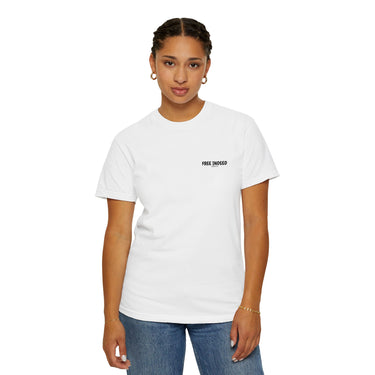Faith Culture – Free Indeed Christian T-Shirt – White | John 8:36 Scripture Tee