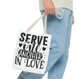 Faith Culture - Serve One Another in Love Christian Tote Bag - Galatians 5:13 Bible Verse