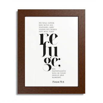 Sheltered Wings - Psalm 91:4 - Christian Wall Art