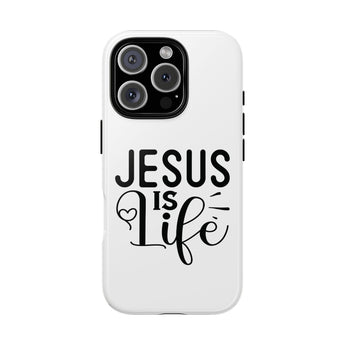 Faith Culture – Jesus Is Life Christian Tough Phone Case iPhone 16 Pro Glossy