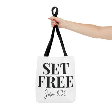 Faith Culture – Set Free John 8:36 Christian Tote Bag | Freedom in Christ Scripture Bag