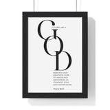 Merciful and Gracious framed Bible verse wall art inspired by Psalm 86:15, black frame with black and white scripture typography