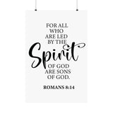 Faith Culture - Romans 8:14 Christian Poster Led by the Spirit Scripture Wall Art 24″ x 36″ Matte