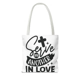 Faith Culture - Serve One Another in Love Christian Tote Bag - Galatians 5:13 Bible Verse