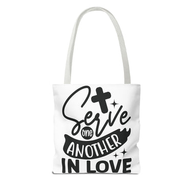 Faith Culture - Serve One Another in Love Christian Tote Bag - Galatians 5:13 Bible Verse