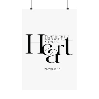 Faith Culture Trust In The Lord Proverbs 3:5 Christian Matte Poster | Scripture Wall Art Print