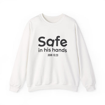 Faith Culture Safe in His Hands Sweatshirt | John 10:29 Christian Father’s Day Gift