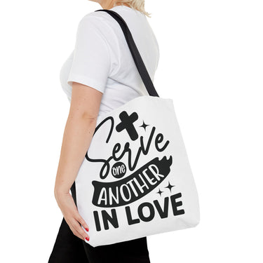 Faith Culture - Serve One Another in Love Christian Tote Bag - Galatians 5:13 Bible Verse