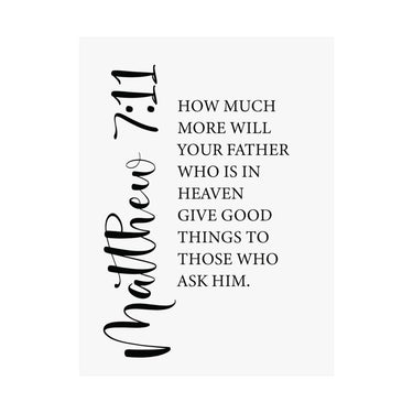 Faith Culture - Matthew 7:11 Christian Poster God Gives Good Things Scripture Wall Art 12" x 16" Matte