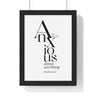 Do Not Be Anxious framed Bible verse wall art inspired by Philippians 4:6, black frame with black and white scripture typography