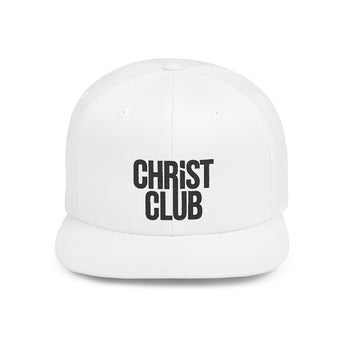Faith Culture - Christ Club - Christian Flat Bill Snapback Hat One size White