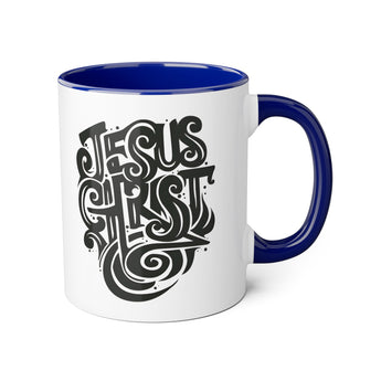 Faith Culture - Jesus Christ Is My Strength - Christian Accent Coffee Mug, 11oz Blue 11oz