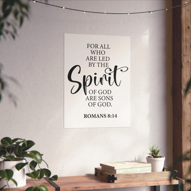 Faith Culture - Romans 8:14 Christian Poster Led by the Spirit Scripture Wall Art