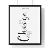 I Chose You framed Christian wall art inspired by John 15:16, black frame with black and white scripture typography