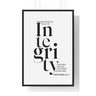 Faith Culture - Proverbs 20:7 Christian Scripture Wall Art Walk in Integrity 24″ x 36″ Black