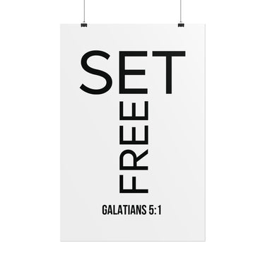 Set Free Christian Poster | Galatians 5:1 Bible Verse Wall Art