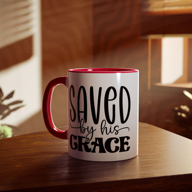 Faith Culture - Saved by His Grace - Christian Accent Coffee Mug, 11oz