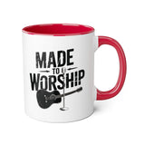 Faith Culture - Made to Worship - Christian Accent Coffee Mug, 11oz Red 11oz