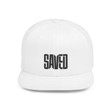 Faith Culture - SAVED - Christian Snapback Hat, Flat Bill Cap for Men and Women One size White