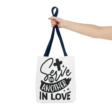 Faith Culture - Serve One Another in Love Christian Tote Bag - Galatians 5:13 Bible Verse