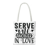 Faith Culture - Serve One Another in Love Christian Tote Bag - Galatians 5:13 Bible Verse