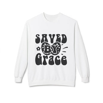 Faith Culture - Saved by Grace Christian Sweatshirt | Inspiring Faith Apparel White