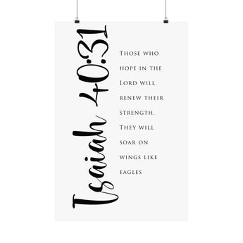 Faith Culture Renew Their Strength Isaiah 40:31 Christian Matte Poster | Minimal Typography Scripture Wall Art Print
