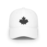 Faith Culture - Solid Black Maple Leaf Low Profile Baseball Cap – White | Minimalist National Pride Hat White One size