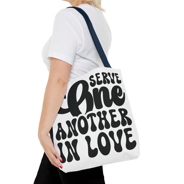 Faith Culture - Serve One Another in Love Christian Tote Bag - Inspirational Bible Verse Galatians 5:13