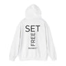 Set Free Back Print Christian Hoodie | Galatians 5:1 Scripture Apparel White