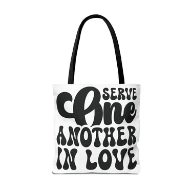 Faith Culture - Serve One Another in Love Christian Tote Bag - Inspirational Bible Verse Galatians 5:13