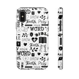Prayer and Faith Christian Tough Phone Cases iPhone XS Glossy