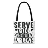Faith Culture - Serve One Another in Love Christian Tote Bag - Galatians 5:13 Bible Verse